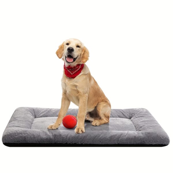 Ultra-Soft Dog Crate Bed - Washable Anti-Slip Kennel Pad with Polyester Fill