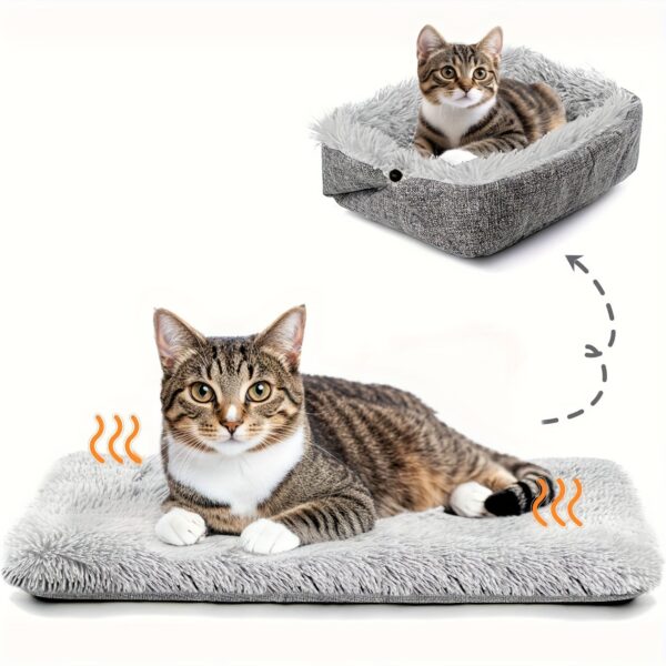 Extra Warm Thermal Cat Dog Mat - Small Indoor Outdoor Pet Bed Calming Crate Cushion - Image 2